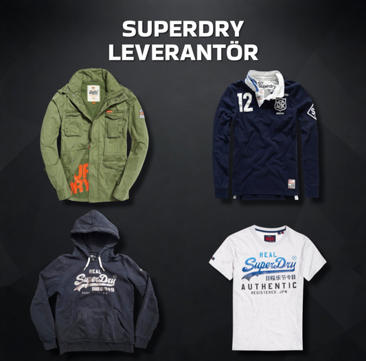 Superdry leverantör - jeans, T-shirts, hoodies, jackor